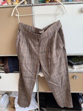Aritzia Babaton Brown Plaid Women’s Cashmere Trousers